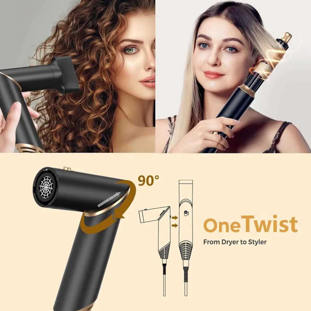 AIR STYLER 5IN1 SPAZZOLA CAPELLI AD ARIA CALDA ASCIUGACAPELLI LISCIO ONDE RICCI MULTIFUNZIONE