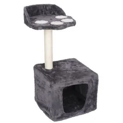 ALBERO PALO TIRAGRAFFI GATTI CON CUCCIA E PIATTAFORMA 68X30CM PELUCHE E SISAL