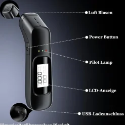 ALCOL TEST PORTATILE ETILOMETRO DISPLAY MISURATORE GRADO ALCOOL ALTA PRECISIONE