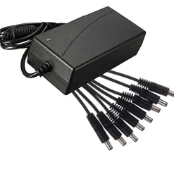 ALIMENTATORE STABILIZZATO TRASFORMATORE 12V 5A 8 USCITE TELECAMERE DVR STRISCE