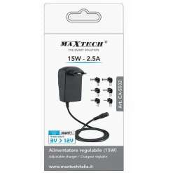 ALIMENTATORE UNIVERSALE 8 ADATTATORI SWITCH 3-12V PC NOTEBOOK FOTOCAMERA MAXTECH CA-S032