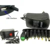 ALIMENTATORE UNIVERSALE 3V 4.5V 5V 6V 7.5V 9V 12V 1000MA 12W USB - 8 ADATTATORI
