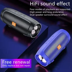 ALTOPARLANTE BLUETOOTH PORTATILE WIRELESS CON CINGHIA RADIO SUONO HIFI A 360° USB