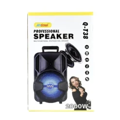 ALTOPARLANTE BLUETOOTH WIRELESS 2000W ILLUMINAZIONE LED KARAOKE MICROFONO Q-T38