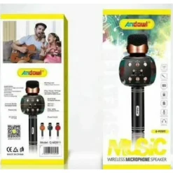 ALTOPARLANTE MICROFONO WIRELESS RICARICABILE BLUETOOTH FM RADIO MUSICA Q-M2911