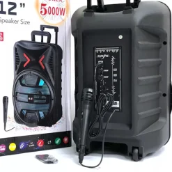 ALTOPARLANTE PORTATILE BLUETOOTH KARAOKE 5000 WATT CON MICROFONO WIRELESS Q1200