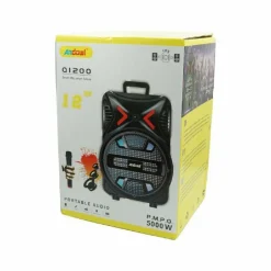 ALTOPARLANTE PORTATILE BLUETOOTH KARAOKE 5000 WATT CON MICROFONO WIRELESS Q1200