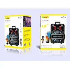 ALTOPARLANTE PORTATILE BLUETOOTH KARAOKE 5000 WATT CON MICROFONO WIRELESS Q1200