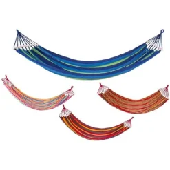 AMACA CON SUPPORTO IN LEGNO 100X200CM GIARDINO 280GR. 4 COLORI ASSORTITI 6099183