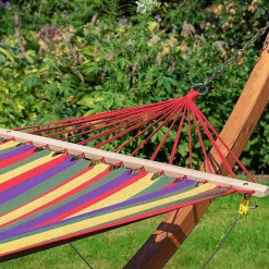 AMACA DA GIARDINO SINGOLA XL IN LEGNO COTONE RELAX CAMPEGGIO 200X120CM 2 COLORI