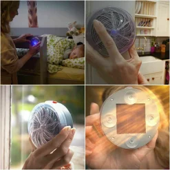 AMMAZZA ZANZARE A CARICA SOLARE LUCE BLU DA MURO LUCE CASA ANTI INSETTI VENTOSE