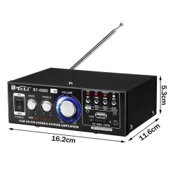 AMPLIFICATORE AUDIO BLUETOOTH 2 CANALI STEREO USB SD RADIO SPEAKER TELECOMANDO