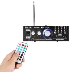 AMPLIFICATORE AUDIO BLUETOOTH 2 CANALI STEREO USB SD RADIO SPEAKER TELECOMANDO