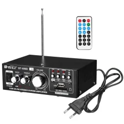 AMPLIFICATORE AUDIO BLUETOOTH 2 CANALI STEREO USB SD RADIO SPEAKER TELECOMANDO