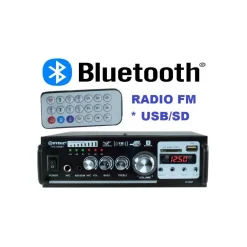 AMPLIFICATORE AUDIO STEREO 2 CANALI BLUETOOTH MICROFONO USB SD MP3 KARAOKE 806BT