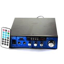 AMPLIFICATORE AUDIO 12V 220V USB Sd 2 MICROFONI MP3 FM CASA AUTO BLUETOOTH BT138