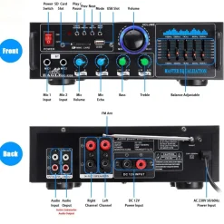 AMPLIFICATORE AUDIO 2X70W FUNZIONE KARAOKE FM/BLUETOOTHMP3/USB/BLUETOOTH Q-GF289