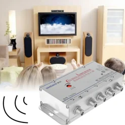 AMPLIFICATORE SDOPPIATORE SEGNALE TV VIDEO SEGNALE ANTENNA IN-OUT DA 1 A 4 CATV