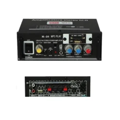 AMPLIFICATORE STEREO M-20 CASA AUDIO AUTO CASA MP3 SD USB CARD RADIO FM 1000W