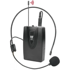 AMPLIFICATORE VOCALE PORTATILE CON MICROFONO AD ARCHETTO WIRELESS VHF 30MT W737