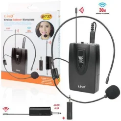 AMPLIFICATORE VOCALE PORTATILE CON MICROFONO AD ARCHETTO WIRELESS VHF 30MT W737