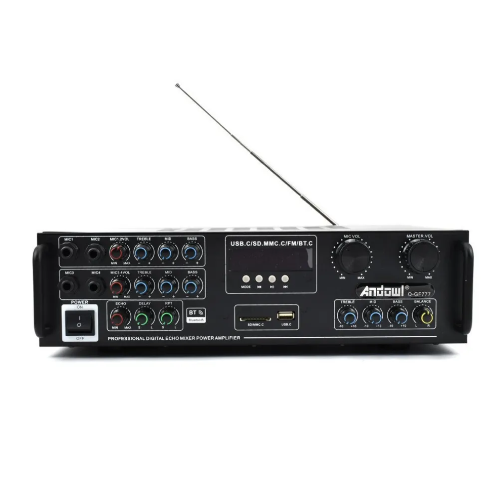 AMPLIFICATORE 300W 5.1 BLUETOOTH USB FM MP3 FUNZIONE KARAOKE TELECOMANDO Q-GF777