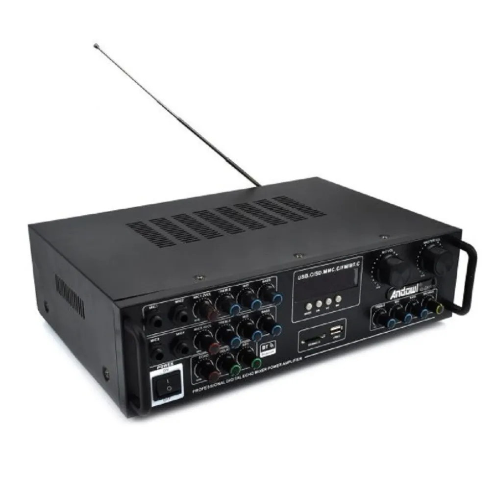 AMPLIFICATORE 300W 5.1 BLUETOOTH USB FM MP3 FUNZIONE KARAOKE TELECOMANDO Q-GF777