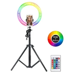 ANELLO LUCE LED RGB FOTOGRAFIA MAKEUP VIDEO CIRCOLARE 10" 26CM DIMMERABILE