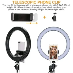 ANELLO LUCE LED RGB FOTOGRAFIA MAKEUP VIDEO CIRCOLARE 10" 26CM DIMMERABILE