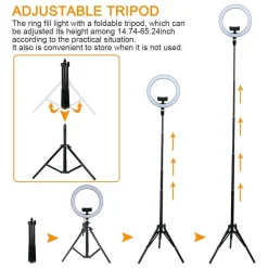 ANELLO LUCE LED RGB FOTOGRAFIA MAKEUP VIDEO CIRCOLARE 10