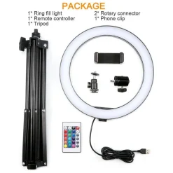 ANELLO LUCE LED RGB FOTOGRAFIA MAKEUP VIDEO CIRCOLARE 10