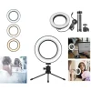 ANELLO PUNTO LUCE LED FOTOGRAFIA MAKEUP VIDEO DIFFUSORE CIRCOLARE 6" 16CM DIMMER