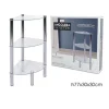 ANGOLIERA 3 RIPIANI SCAFFALE ANGOLARE IN VETRO TRASPARENTE 77 X 30 X 30CM 726110