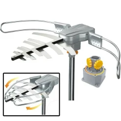 ANTENNA AMPLIFICATA INTERNI ESTERNO ROTANTE HDTV DVB-T DVB-T2 UHF VHF FULLHD