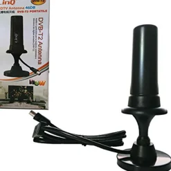 ANTENNA DVB-T2 TV 46 dBi PORTATILE PER AUTO CAMPER SUV CON CALAMITA PER ESTERNO
