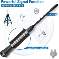 ANTENNA PER AUTO TETTO 23CM AUTORADIO DI RICAMBIO ASTA FUNZIONE RICEZIONE FM/DAB