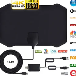ANTENNA TV 50KM RANGE ANTENNA DVB-T 2 HDTV DTT USB INTERNA PER TV DIGITALE 1080P