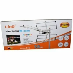 ANTENNA TV UHF DVB-T DVB-T2 DIGITALE ESTERNO AMPLIFICATA RICEVITORE 38DBI WC-238B