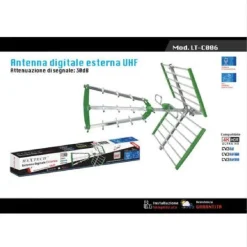 ANTENNA TV UHF ESTERNA DVB-T DIGITALE TERRESTRE 30DB TELEVISIONE MAXTECH LT-C006