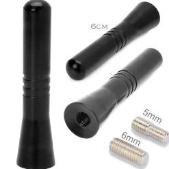 ANTENNA UNIVERSALE MINI 6 CM CORTA AM FM COLORE NERO PER AUTORADIO RADIO DAB