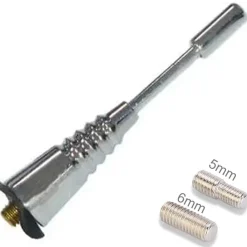 ANTENNA UNIVERSALE MINI 6,5 CM CORTA AM FM COLORE SILVER PER AUTORADIO RADIO DAB