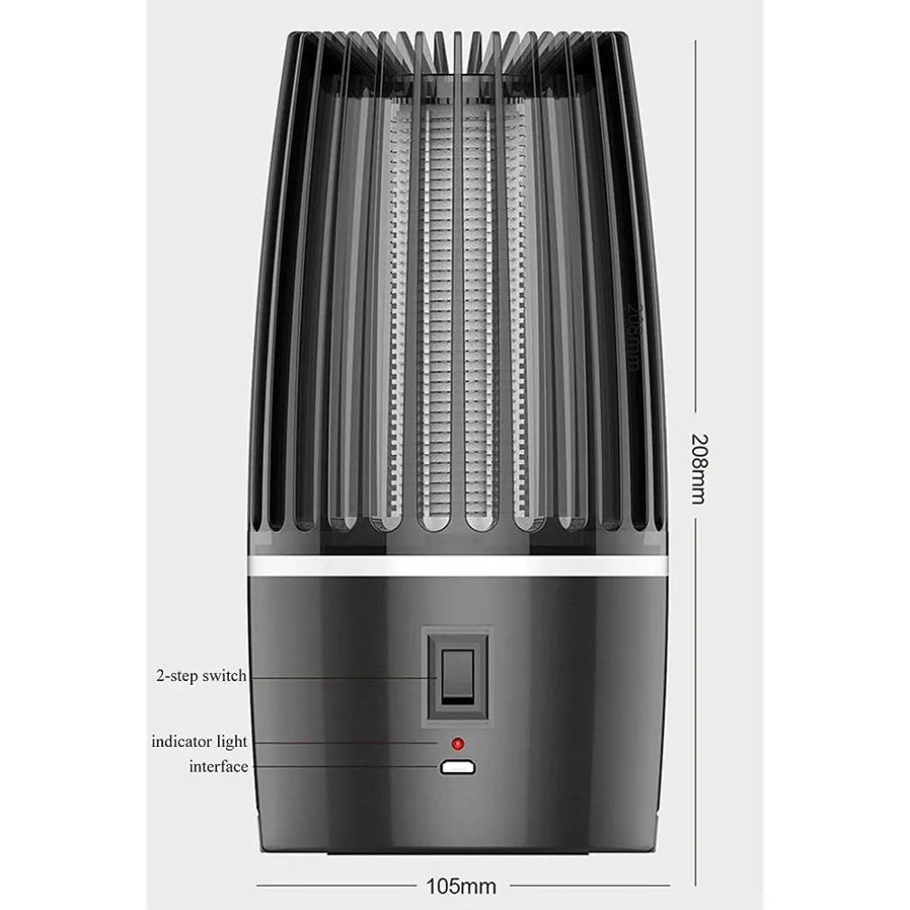 ANTIZANZARE ELETTRICA FOTOCATALITICO 360° PORTATILE LUCE VIOLA ALIMENTATORE USB