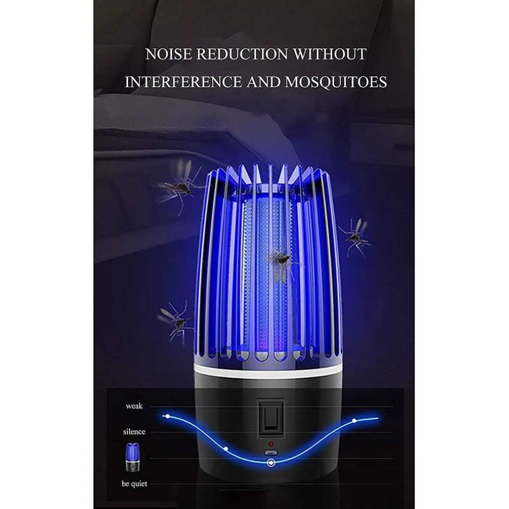 ANTIZANZARE ELETTRICA FOTOCATALITICO 360° PORTATILE LUCE VIOLA ALIMENTATORE USB