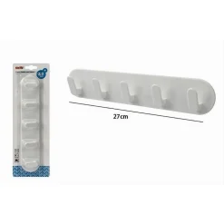 APPENDIABITI 5 GANCI POSTI ADESIVO A PARETE CASA CUCINA BAGNO ATTACCAPANNI 79340