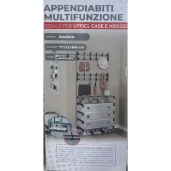 APPENDIABITI 8 GANCI SCARPIERA 4 RIPIANI ORGANIZER SCARPE ARMADIO MULTIFUNZIONE IN ACCIAIO