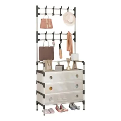 APPENDIABITI 8 GANCI SCARPIERA 4 RIPIANI ORGANIZER SCARPE ARMADIO MULTIFUNZIONE IN ACCIAIO