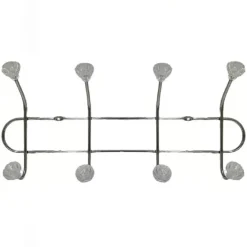 APPENDIABITI A PARETE MURO APPENDINI 8 GANCI 4+4 IN METALLO CON FIORI CRISTALLO