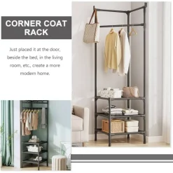 APPENDIABITI AD ANGOLO IN METALLO ARMADIO ORGANIZER ABBIGLIAMENTO RETRÒ ESPOSITORE