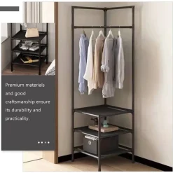 APPENDIABITI AD ANGOLO IN METALLO ARMADIO ORGANIZER ABBIGLIAMENTO RETRÒ ESPOSITORE