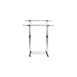 APPENDIABITI ALLUNGABILE TELESCOPICO DOPPIO CON RUOTE E VASSOIO 80X40X80/155CM